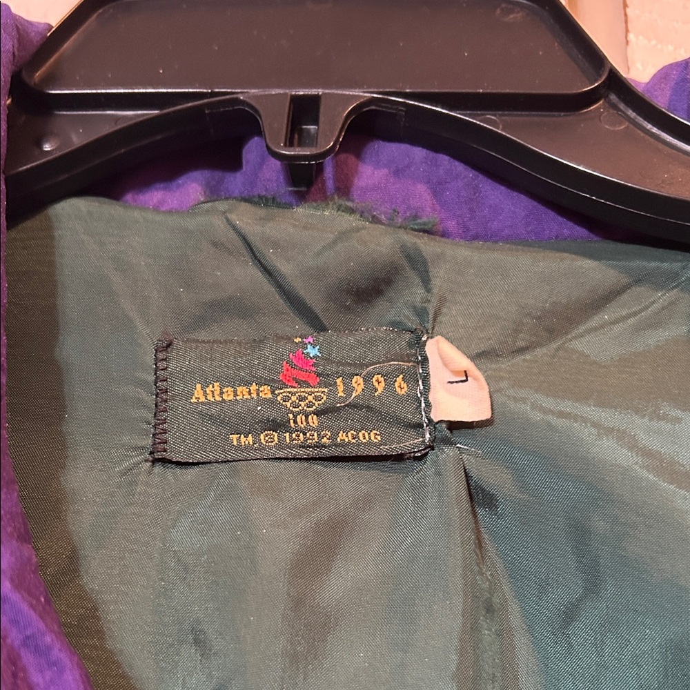 Vintage - Large - Green and Purple Windbreaker USA Atlanta Olympics 1996 - Picture 2 of 6